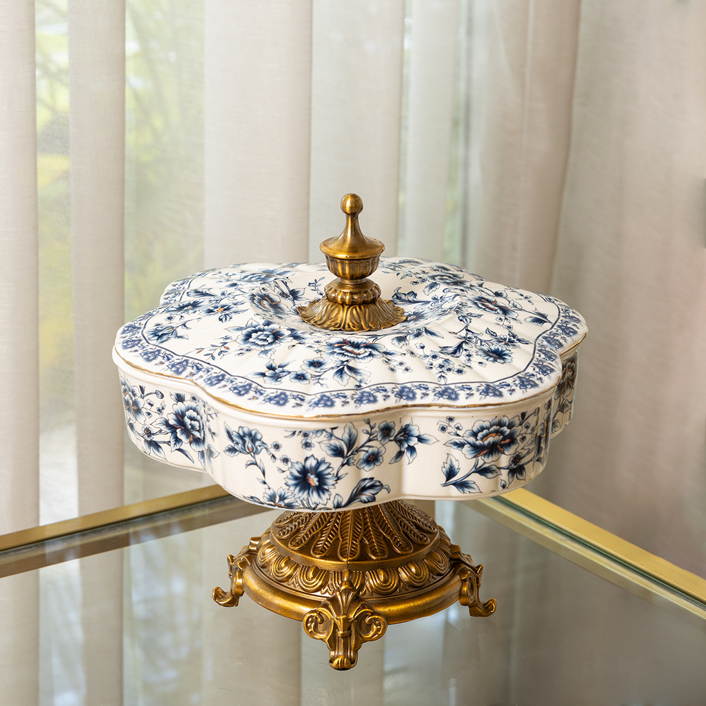 Celestial Cosmos Showpiece for Living Room - Blue (Blue Pottery)