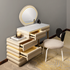Glam Haven Dressing Table & Vanity Set With Mirror & Chair