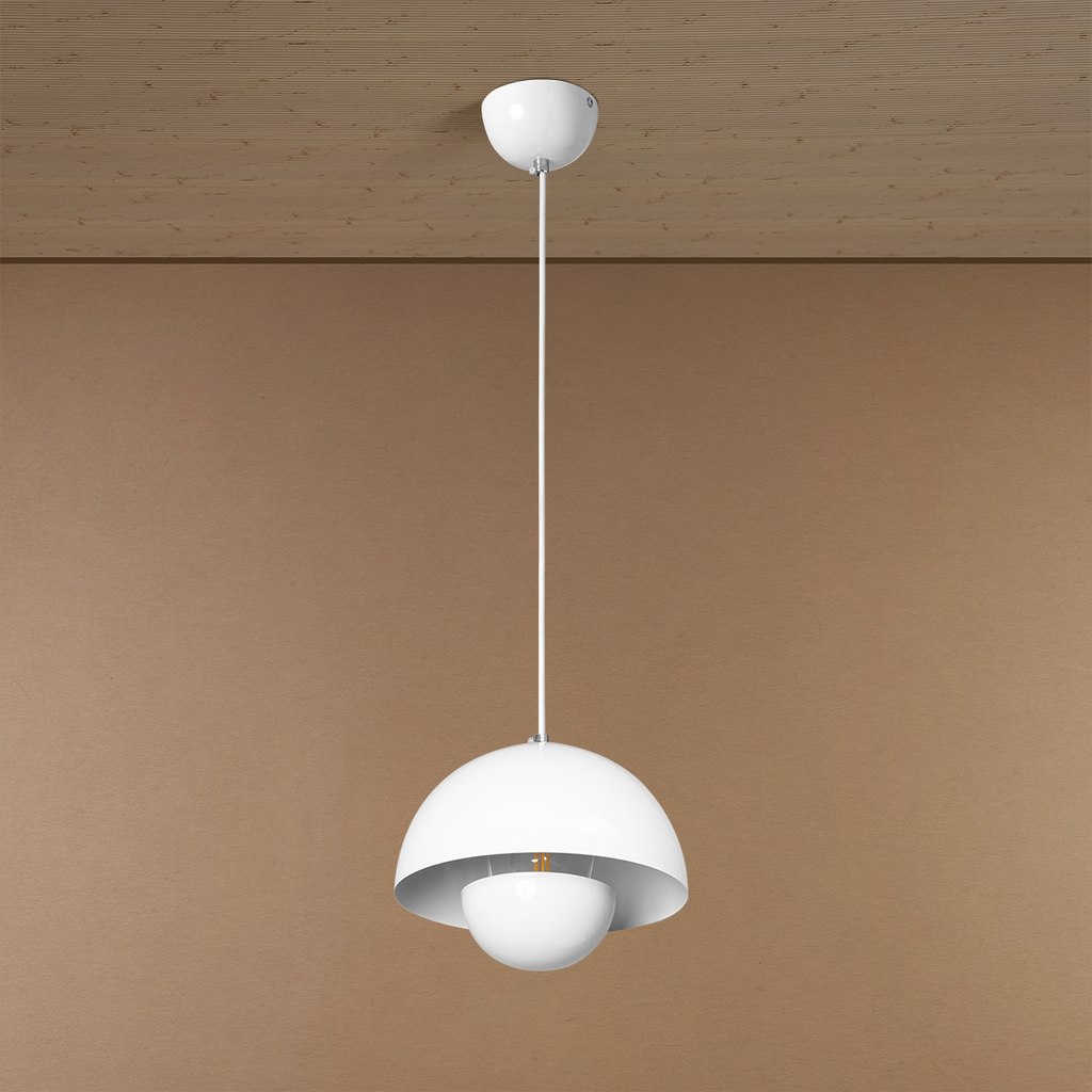 Vibe Dome Pendant Light For Home & Item for Home Decoration - White