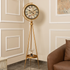 Timeless Tradition Tripod Base Luxury Designer Floor Clock With Moving Gear Mechanism (Steel Body)