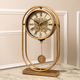 Pulse Prism Luxury Designer Pendulum Table Clock With Moving Gear Mechanism (Steel Body)