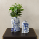 Indigo Kimono Bloom Decorative Vase & Items for Room Decoration - Set of 2