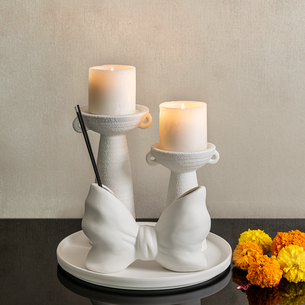 Chic Bow Candle Stand & Decorative Vase & Item for Home Decoratioin