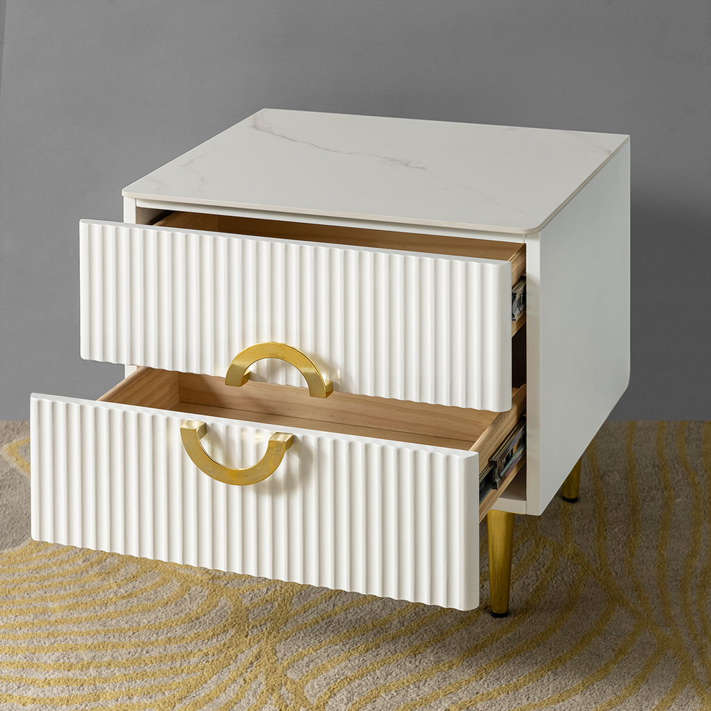 Oak Light Accent Bedside Table For Living Room