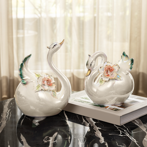 Tranquil Romance Swan Showpiece for Home and Item for Table Decoration