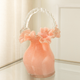 Pink Cloud Carry Handblown Glass Vase & Table Decorative showpiece