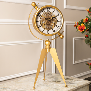Mystic Time Luxury Designer Table Clock With Moving Gear Mechanism Buy Table Clock Online (Steel Body)