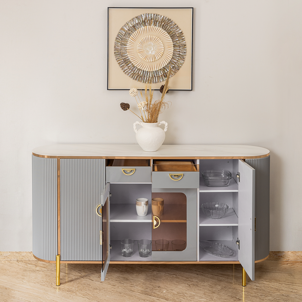 Classic Charm Wooden Storage Cabinet and Console Table For Home & Crockery Storage Cabinet / Crockery Unit