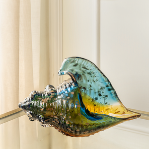 Seabreeze Shell Sculpture Handblown Glass Showpiece & Table Decorative showpiece