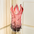 Crimson Flame Crest Handblown Glass Vase & Table Decorative showpiece