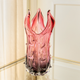 Crimson Flame Crest Handblown Glass Vase & Table Decorative showpiece