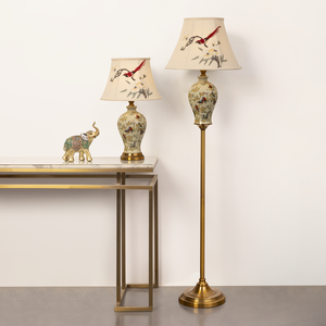 Serene Garden Table Lamp & Floor Lamp - Combo (Bird Shade)