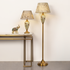 Fiesta Marble Effect Base Decorative Ceramic Floor Lamp & Table Lamp - Combo (New Flower Shade)
