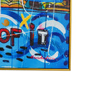 NYC Neon Love: A Vibrant Tribute to Manhattan’s Icons by MERCEDES LAGUNAS 100% Hand Painted Wall Painting (With Outer Floater Frame frame) (35.5 x 47 Inches )
