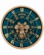 Mystic Motion Luxury Designer Silent Movement Wall Clock For Living Room With Moving Gear Mechanism- Medium (Blue)  (With Light & Remote) (Brushing Luxury Watch Dial Collection)