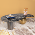 Retro Fusion Centre Table for Living Room (Stainless Steel) - Black Marble