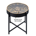 Dial Craft Luxe Tea Table Clock With Moving Gear Mechanism (Steel Body)