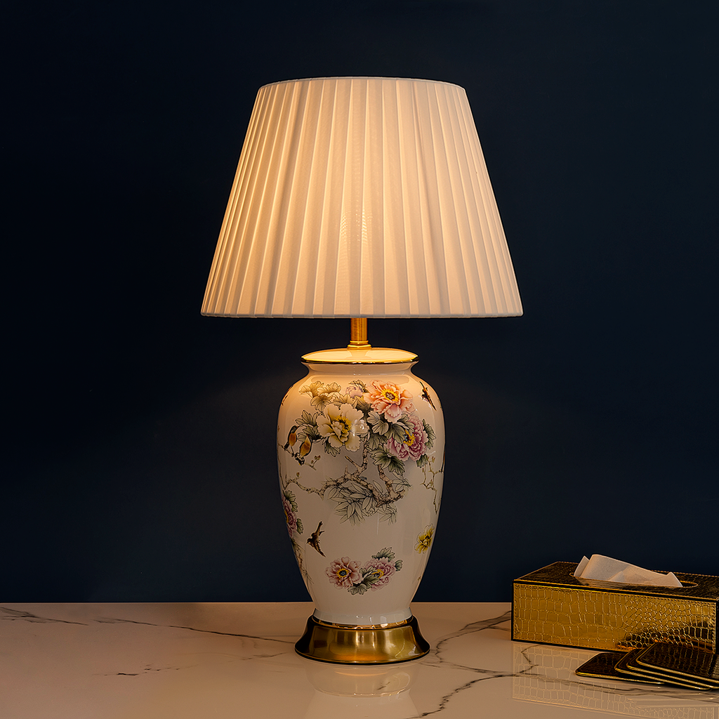 Illuminating Grace Ceramic Table Lamp for Study