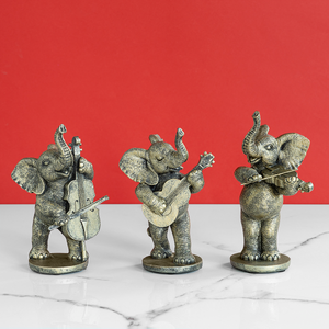 Rhythmic Tuskers Home Decoration Showpiece Set of Three