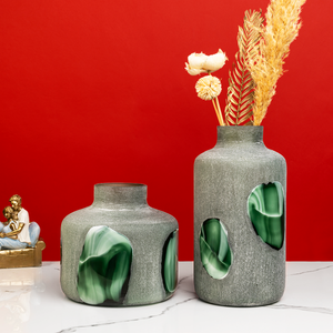 Verdant Radiance Decoative Vases and Showpieces - Set of 2