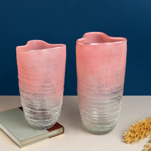 Pink Blossoms Decoative Vases and Showpieces - Set of 2