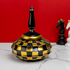 Checkered Glamour Decorative Ceramic Vase And Showpiece - SMALL