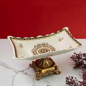 Cara Ivory Ornate Ceramic Showpiece and Serveware - Big