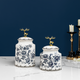 Emerald Elegance Decorative Ceramic Vase - Pair (Blue)