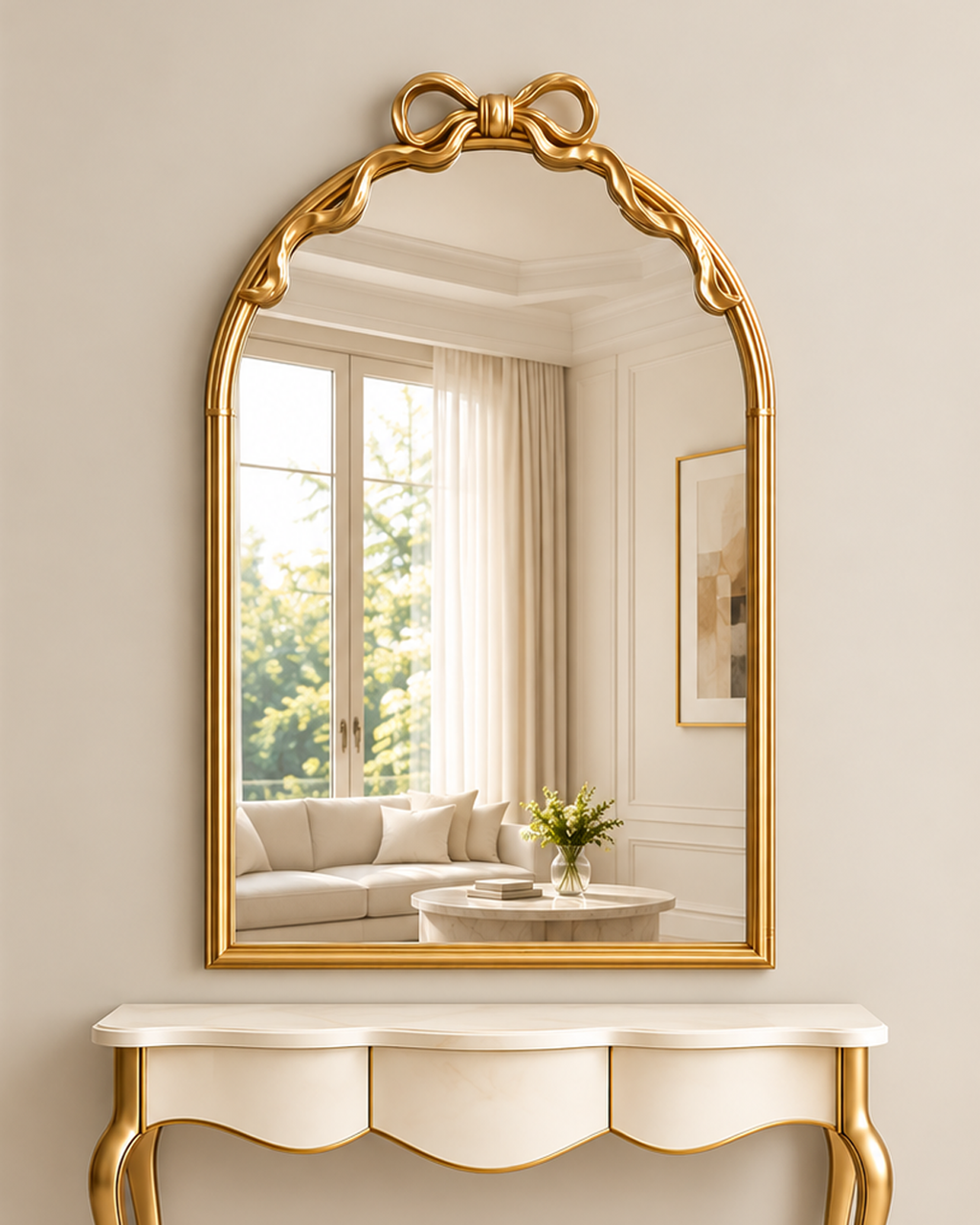Regal Ribbon Designer Wall Mirror For Home & Wall Decoration Item
