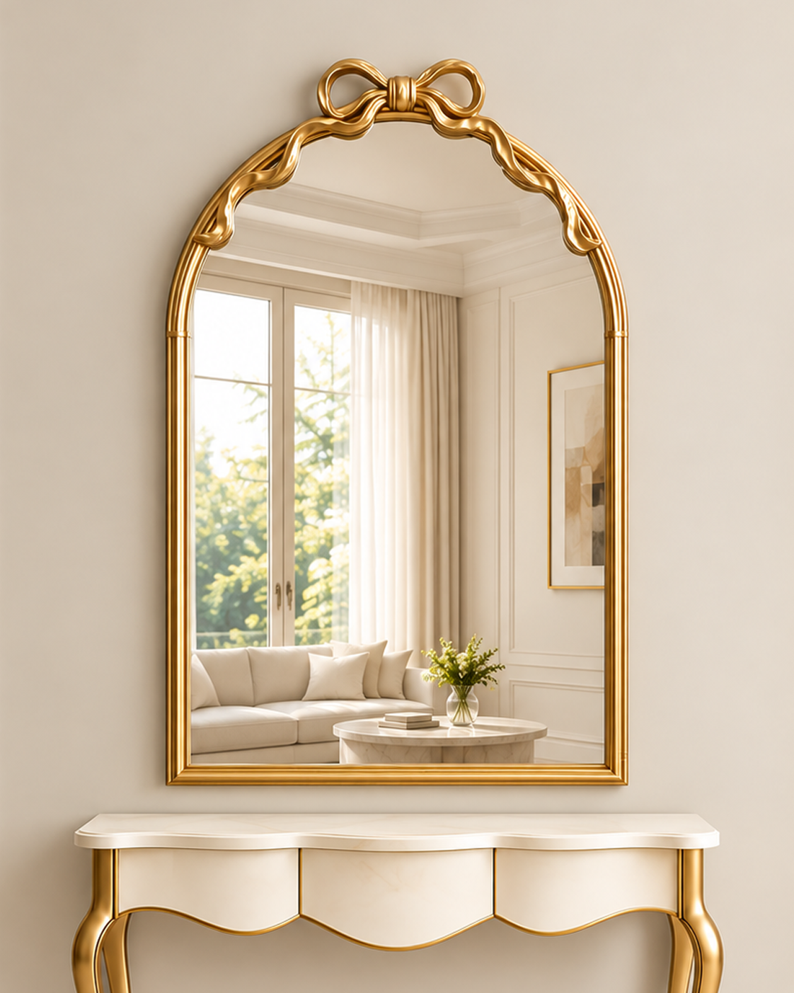 Regal Ribbon Designer Wall Mirror For Home & Wall Decoration Item