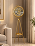 Signature Hour Luxury Designer Silent Movement Standing Clock With Moving Gear Mechanism (Steel Body)