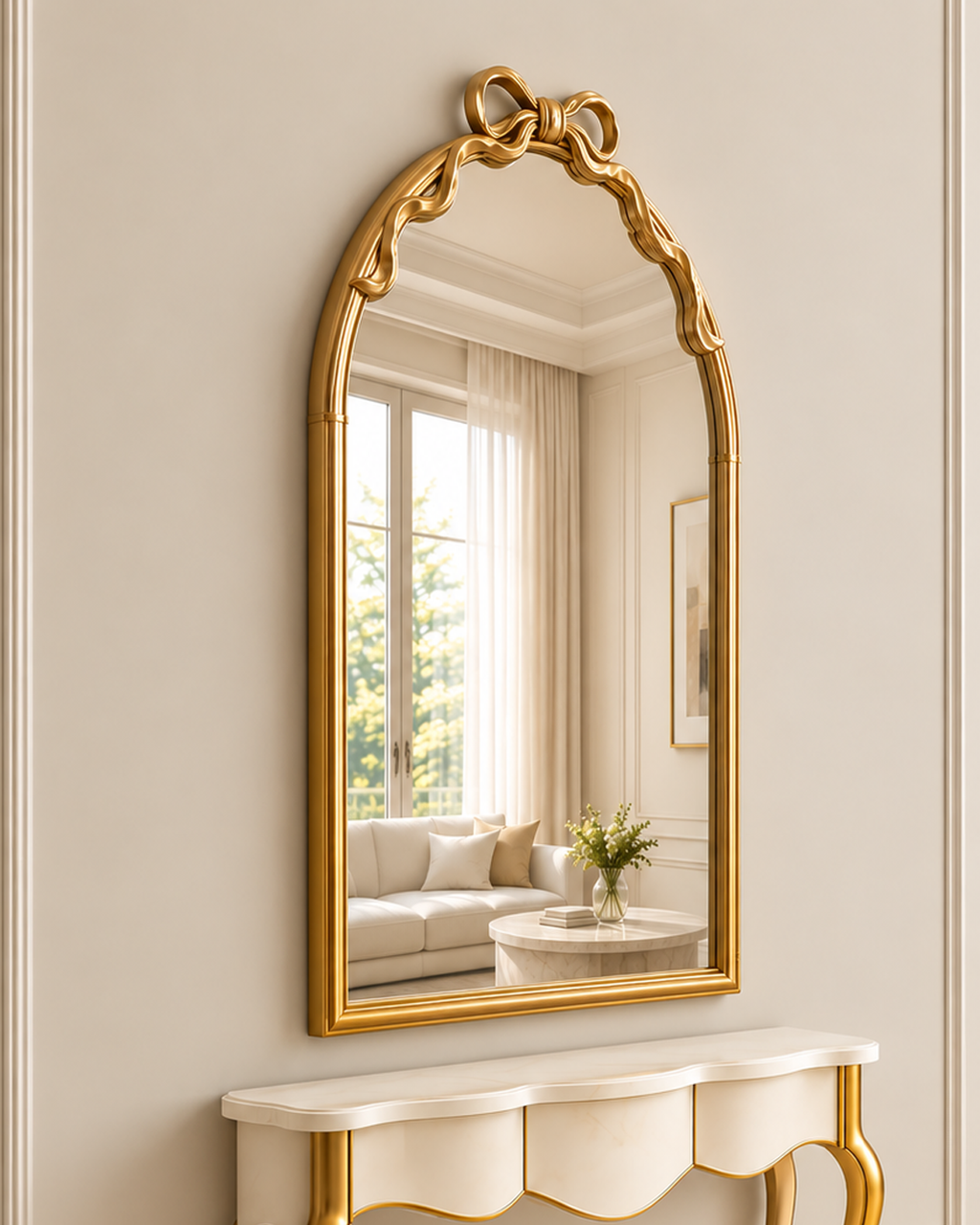 Regal Ribbon Designer Wall Mirror For Home & Wall Decoration Item