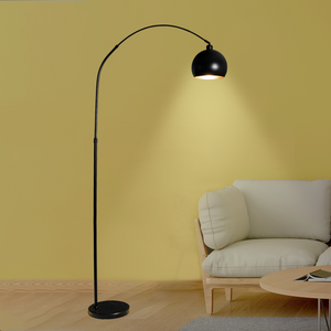 Whimsical Moonbeam Floor Lamp for Bedroom - Black