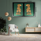 Gilded Flora and Fauna Shadow Box Wall Decoration Piece - Green (Pair)