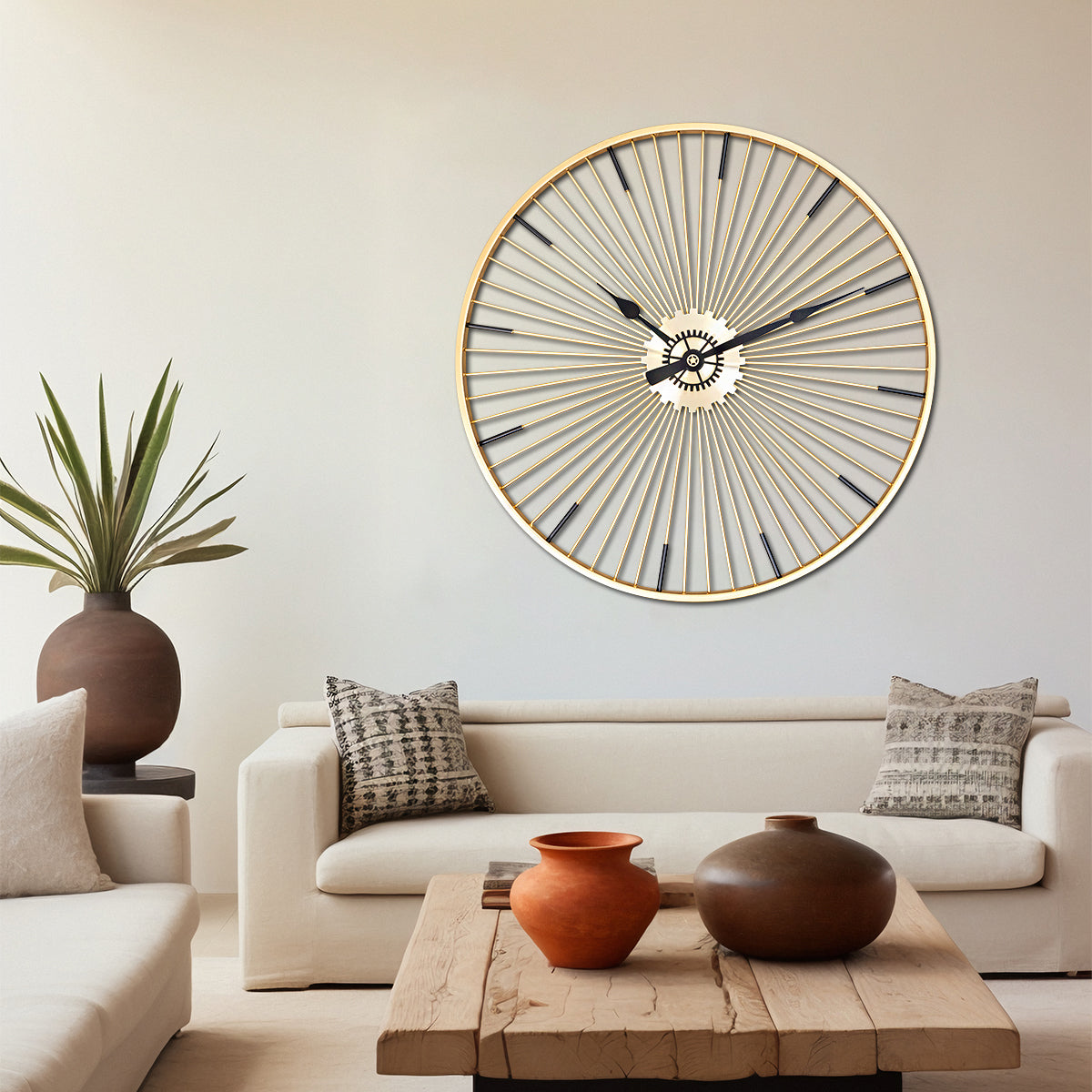 Buy Golden Vortex Metal Wall Clock | Dekor Company