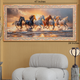 Golden Sunrise Seven Horse Painting for Living Room