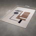 Graphic Grid Floor Rug (5 x 7.5 Feet Feet)