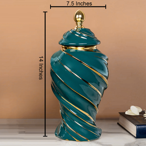 Green Radiance Ceramic Decorative Vase - Small