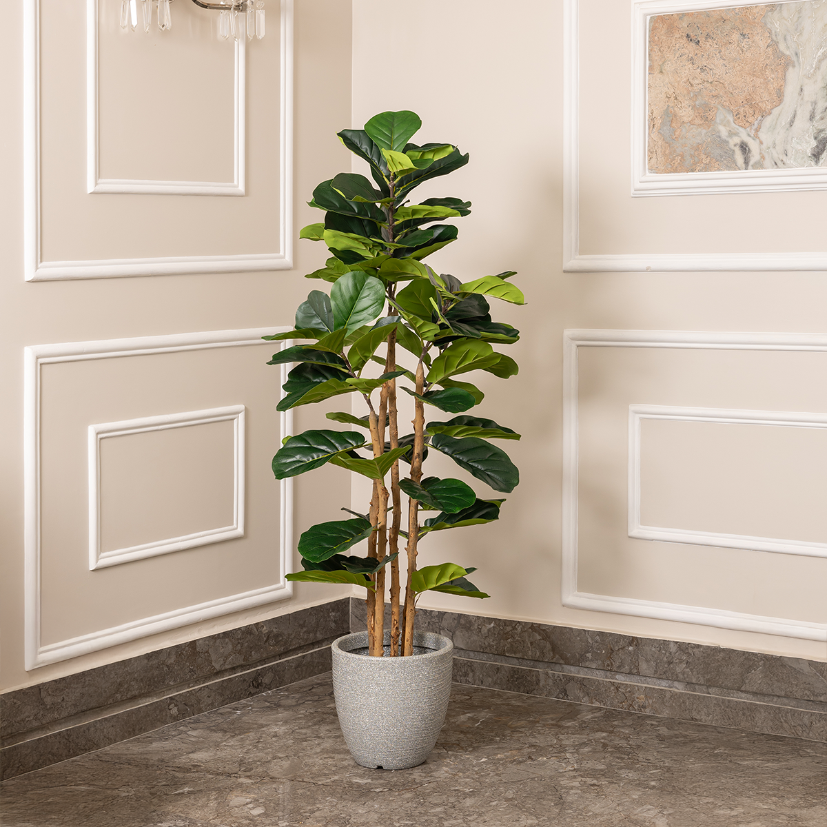 5 foot fiddle leaf fig Elegant Green Fiddle Leaf Fig Artificial plant (5 Feet) (Natural Feel) – Dekor Company