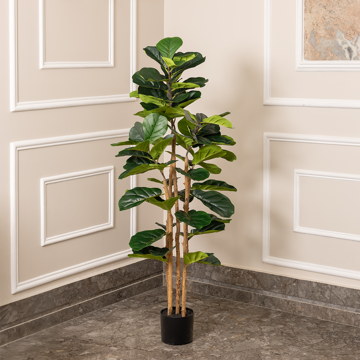 5' fiddle leaf fig tree Elegant Green Fiddle Leaf Fig Artificial plant (5 Feet) (Natural Feel) – Dekor Company