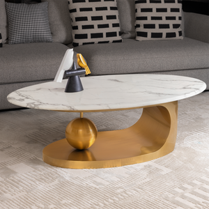 Amara Gold Base Round Accent Table - Gold (Stainless Steel) (N)