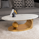 Amara Gold Base Round Accent Table - Gold (Stainless Steel) (N)