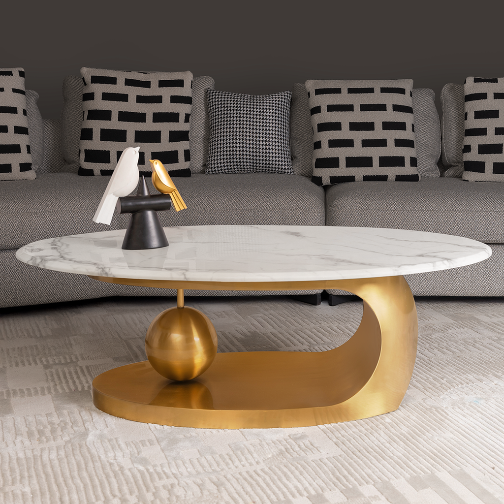 Amara Gold Base Round Accent Table - Gold (Stainless Steel) (N)