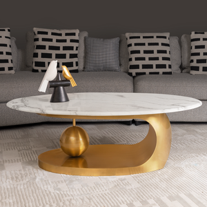 Amara Gold Base Round Accent Table - Gold (Stainless Steel) (N)