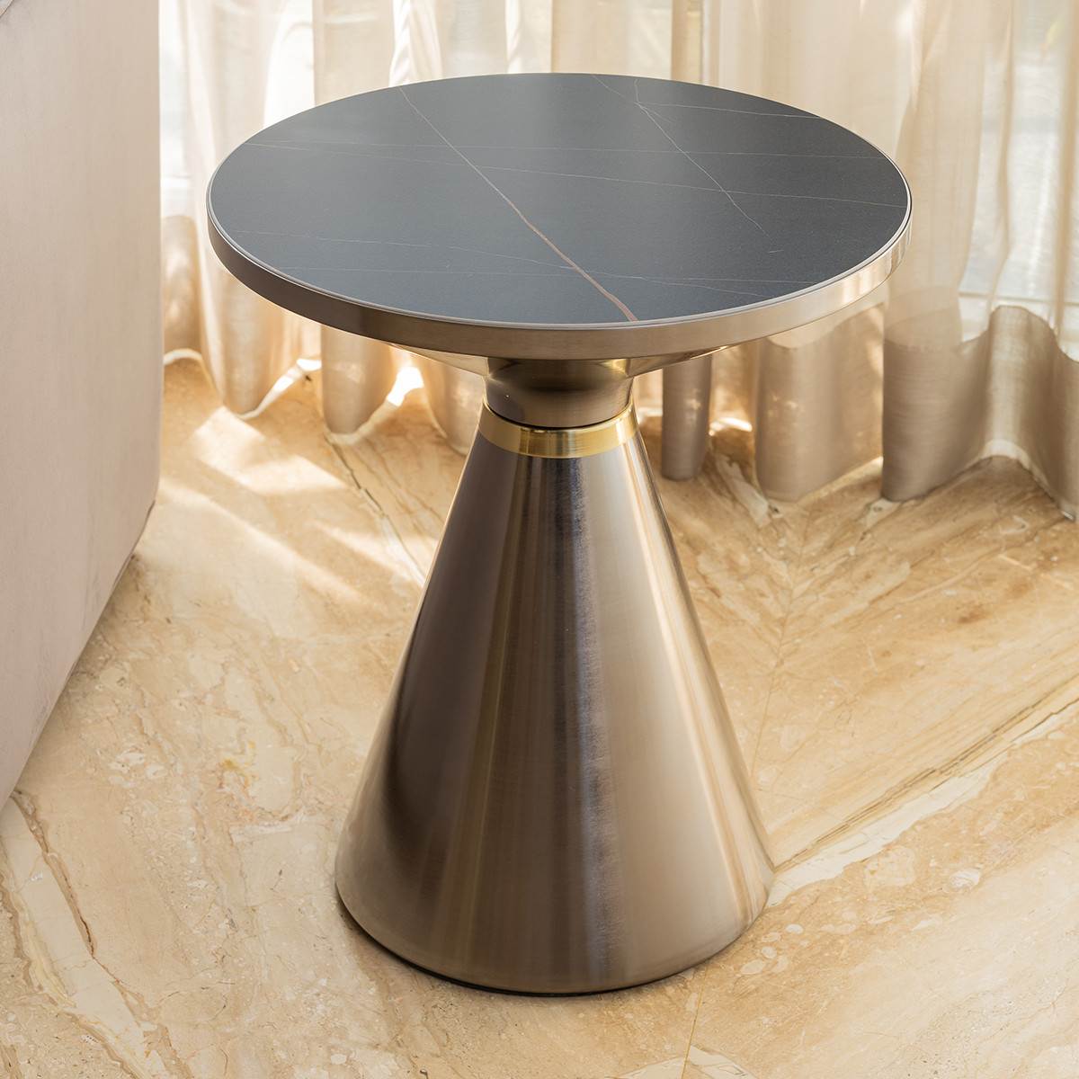 Noir Elegance Side Table For Living Room