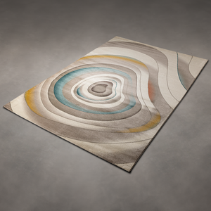 Circular Wave Floor Rug & Carpet (6.5 X 9.5 feet)