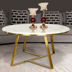 The Four Legged Gold Accent Coffee Table For Home (STAINLESS STEEL)