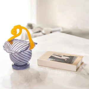 Citrus Ribbon Handblown Glass Decorative Vases and Showpieces