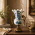Crestovia Accent Decorative Vase & Showpiece for Home & Item for Home Decoration  - Blue Flower