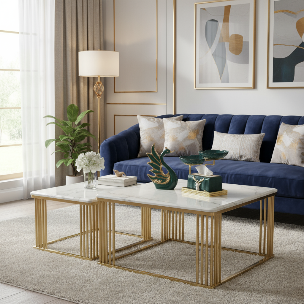 Luminary Haven Coffee Table Gold - Set of 2 (STAINLESS STEEL)
